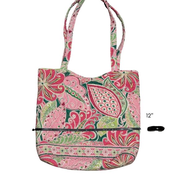 Vera Bradley, Pinwheel Pink Handbag Purse Tote, Vintage - Picture 7 of 9